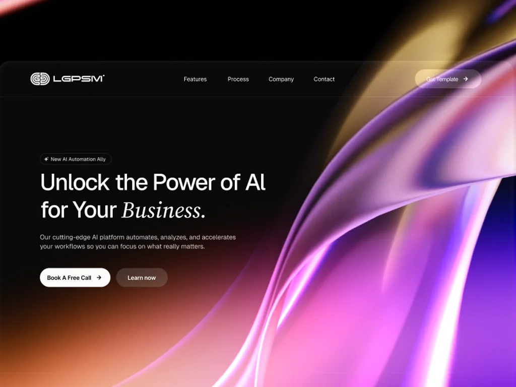 AI startup template preview