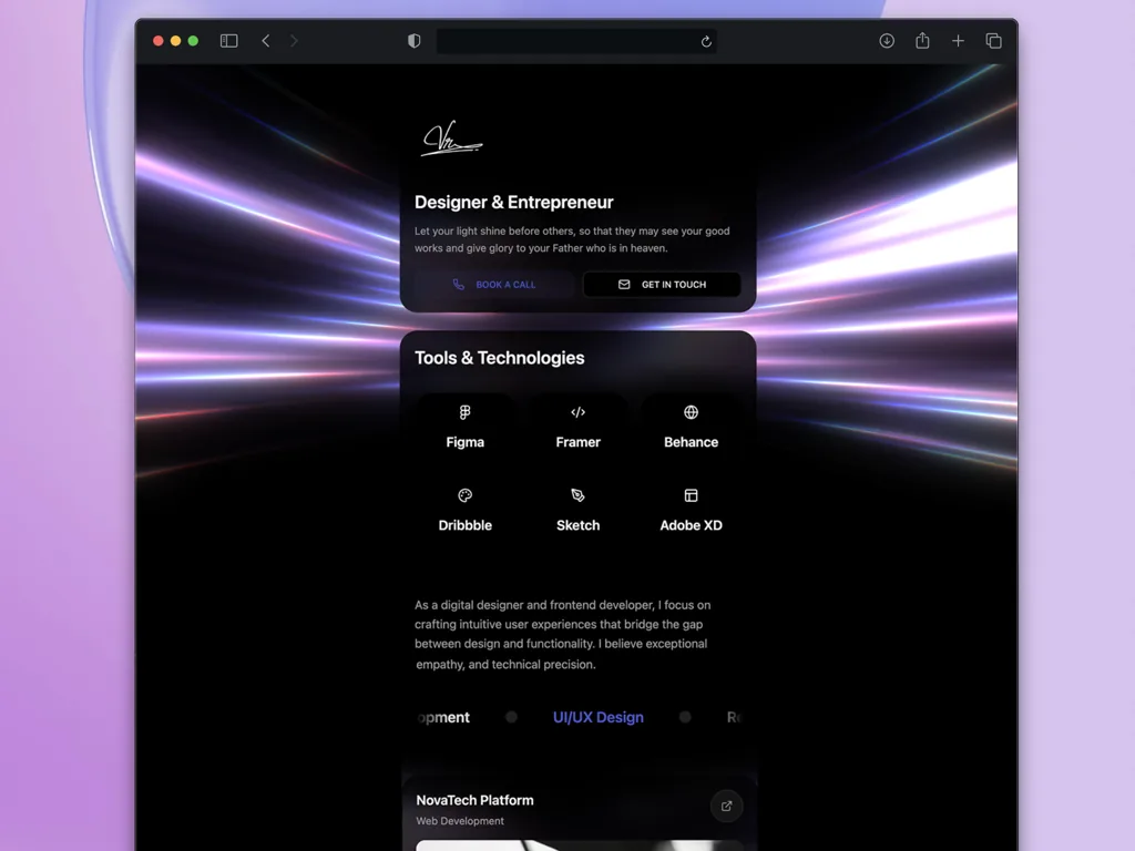 Portfolio template preview